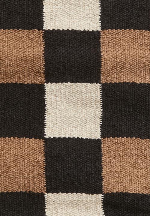 H&M - Checked cotton runner rug - brown/checked