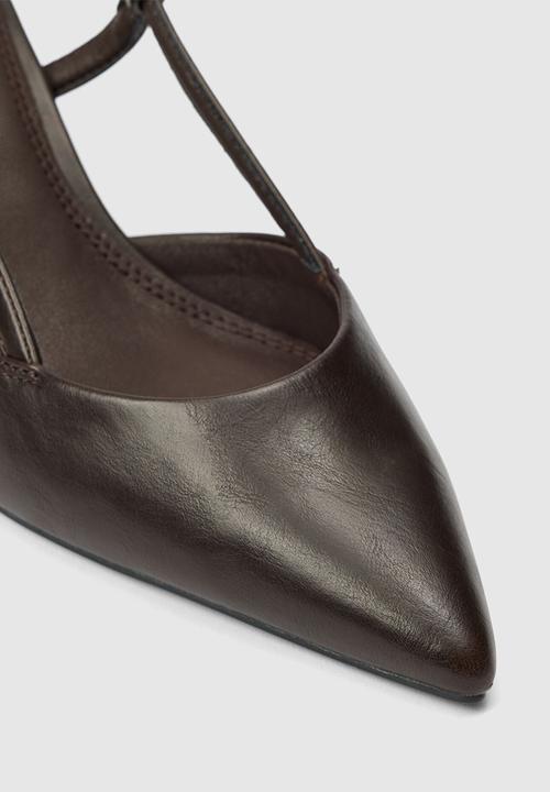 Forever New - Camille slingback mid heel in chocolate brown