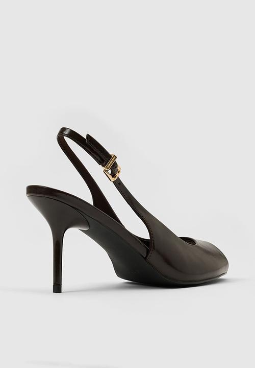 Forever New - Lana peep toe heeled slingback in chocolate brown