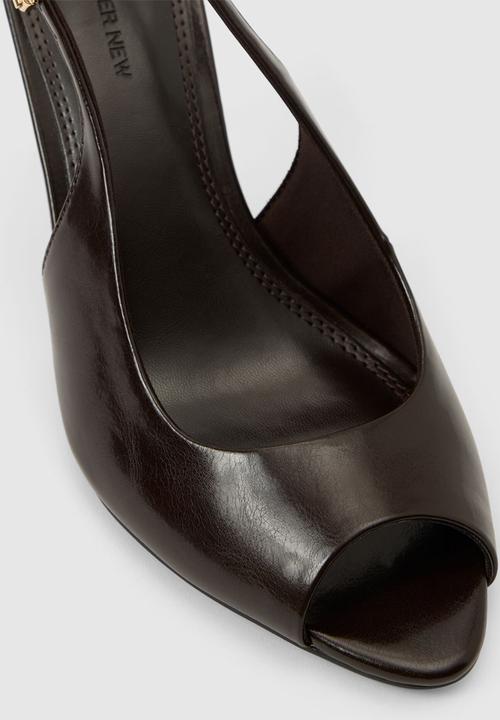 Forever New - Lana peep toe heeled slingback in chocolate brown