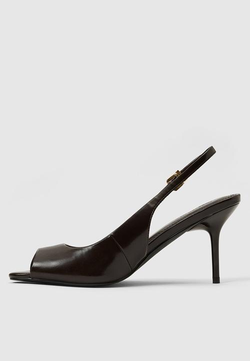 Forever New - Lana peep toe heeled slingback in chocolate brown