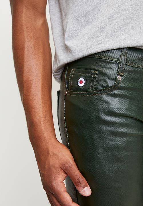 Ben Sherman - Wax Sheen Coated Slim Fit Denim - Army