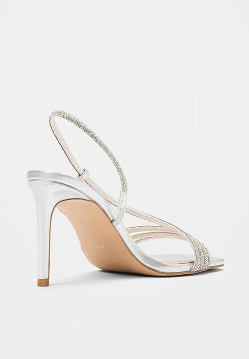 Forever New - Christine asymmetrical diamante strapping heel in silver