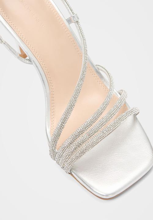 Forever New - Christine asymmetrical diamante strapping heel in silver