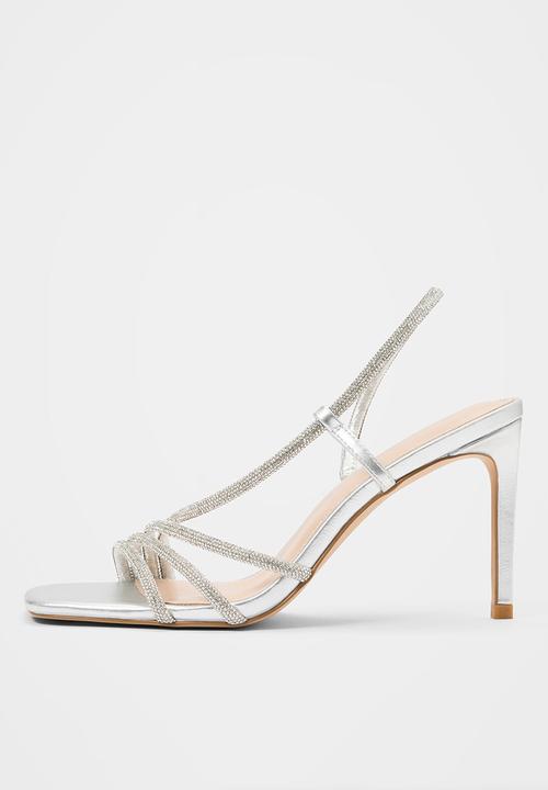 Forever New - Christine asymmetrical diamante strapping heel in silver