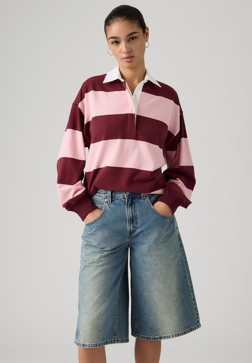 Levi’s® - Reenie rugby ls - katie stripe coral blush heavyweight jersey