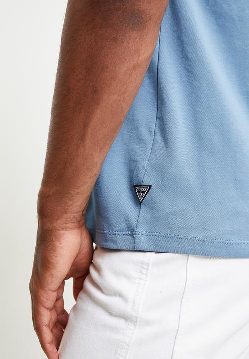 GUESS - Short sleeve  Bsc Dstrssd Quattro G Tee - Parisian Roof Blue