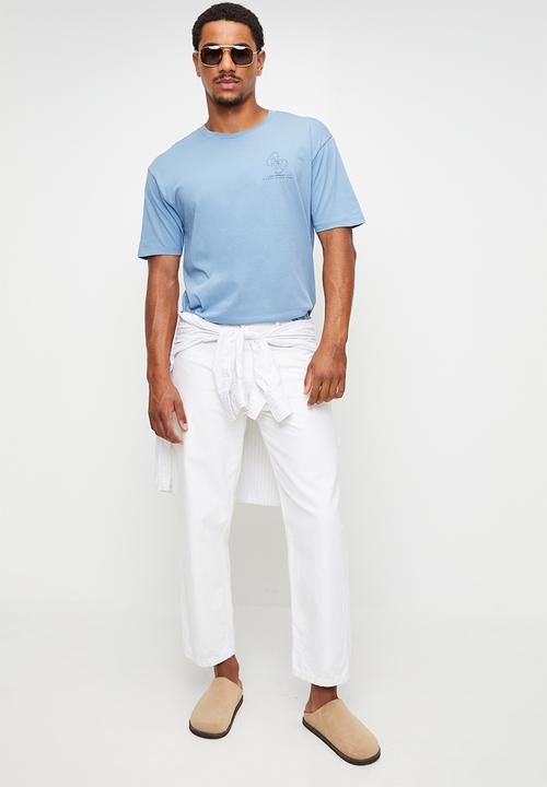 GUESS - Short sleeve  Bsc Dstrssd Quattro G Tee - Parisian Roof Blue