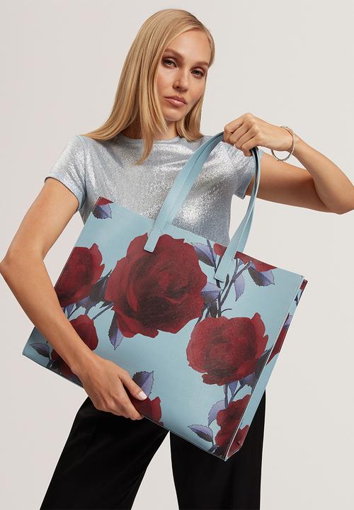 Ted Baker - Emberli east west printed tote bag - blue & red 