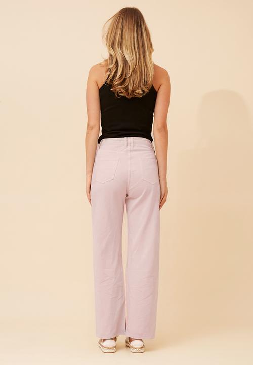 MANDI - High Waist Wide Leg Ovedye Denim Jean - Nougat