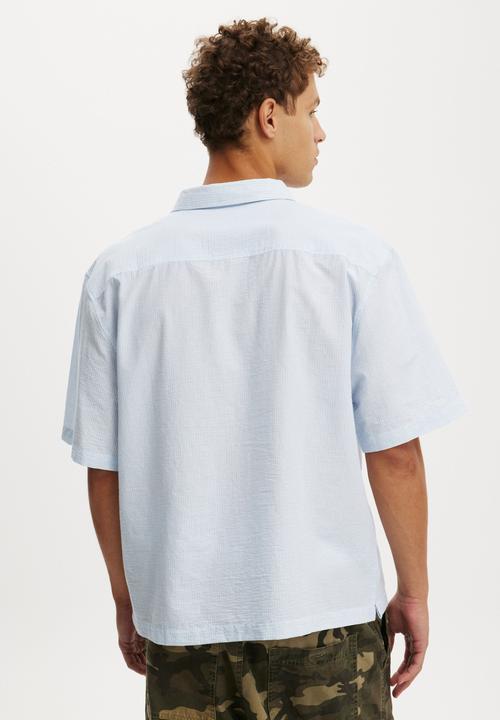 Cotton On - Lucky Short Sleeve Shirt - Blue Stripe/Eightstar
