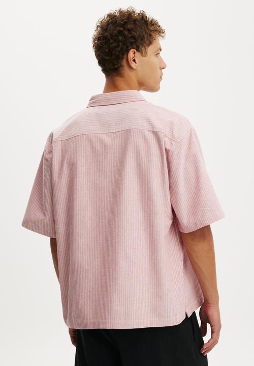Cotton On - Lucky Short Sleeve Shirt - Red Stripe Emb