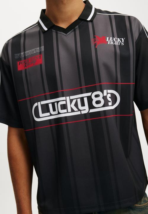 Cotton On - Cropped Sports Jersey - Washed Black/Lucky