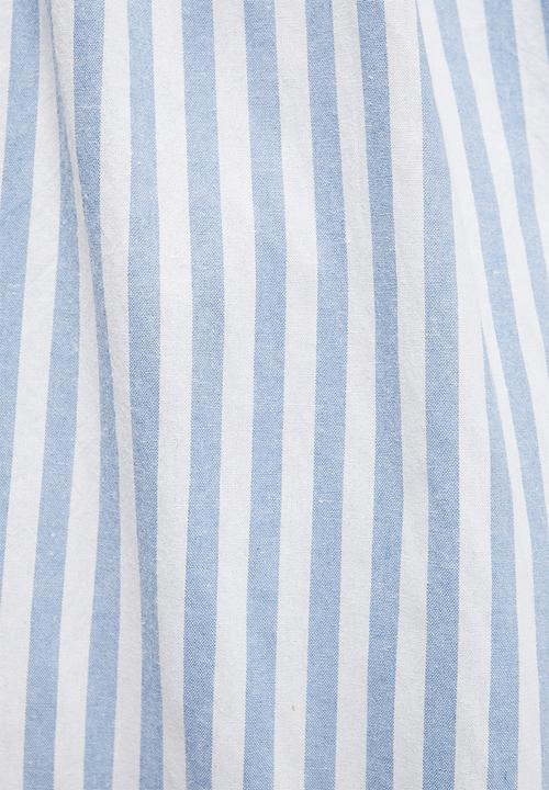 Stella Morgan - Stripe elasticated a-line midi skirt - blue stripe