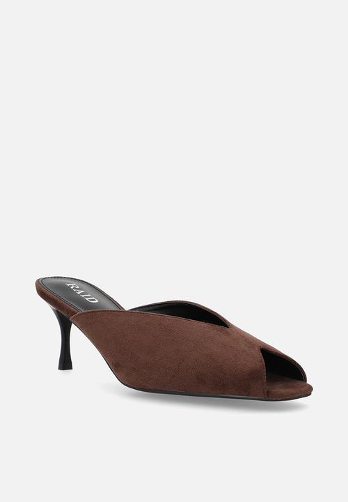 Raid London - Sonika stiletto mule heel - brown 