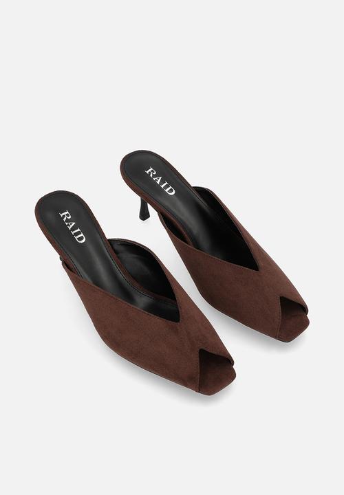 Raid London - Sonika stiletto mule heel - brown 