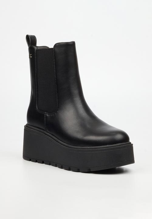 Rock & Co - Stigma 1 wedge chelsea ankle boot - black
