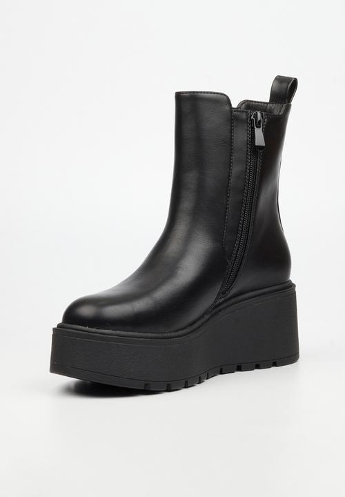 Rock & Co - Stigma 1 wedge chelsea ankle boot - black