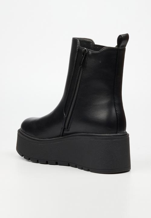 Rock & Co - Stigma 1 wedge chelsea ankle boot - black