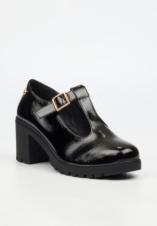 Miss Black - Crave 7 mary jane chunky block heel - black