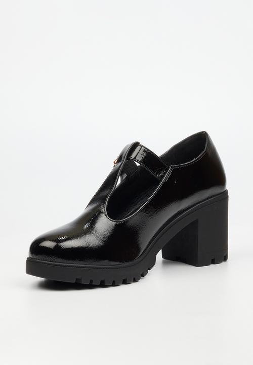 Miss Black - Crave 7 mary jane chunky block heel - black