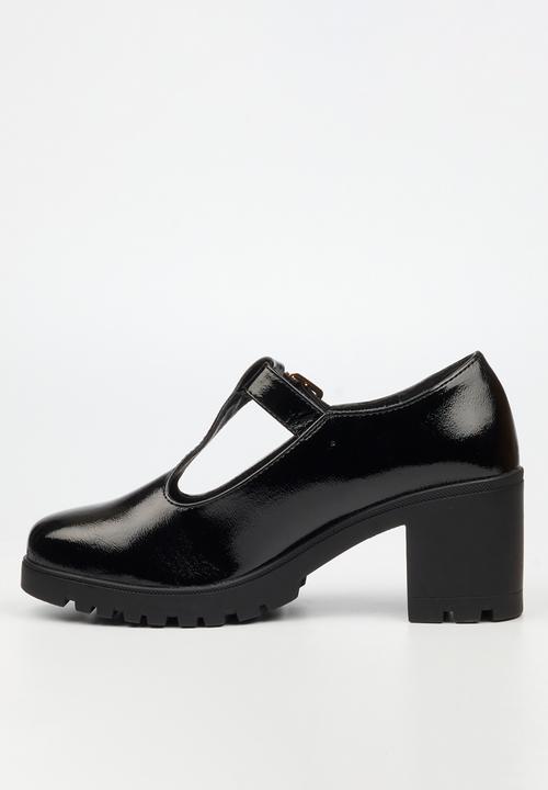 Miss Black - Crave 7 mary jane chunky block heel - black