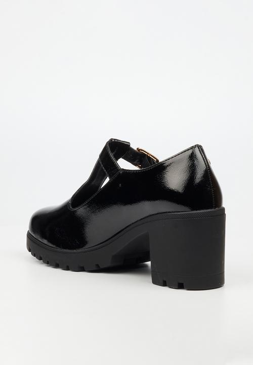 Miss Black - Crave 7 mary jane chunky block heel - black