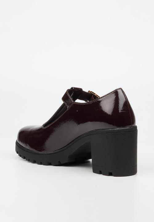 Miss Black - Crave 7 mary jane chunky block heel - chocolate