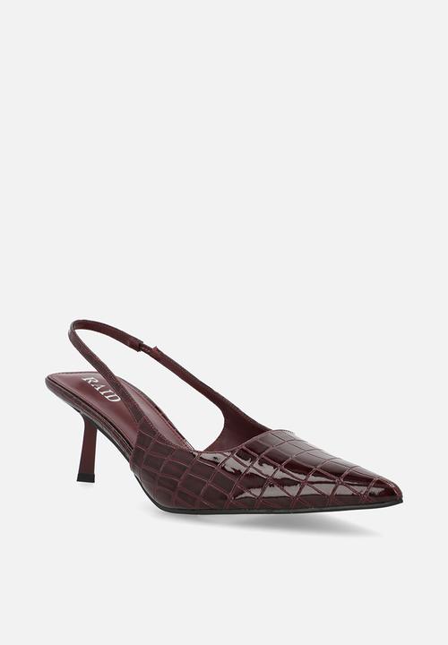 Raid London - Laura stiletto slingback heel - burgundy