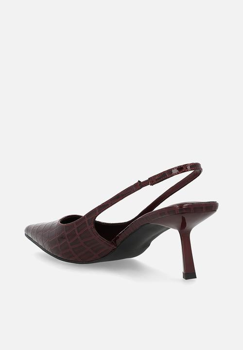 Raid London - Laura stiletto slingback heel - burgundy