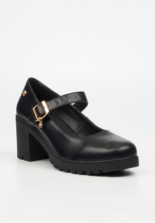 Miss Black - Crave 8 mary jane chunky block heel - black