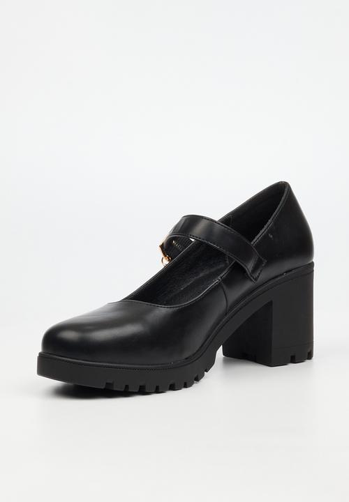 Miss Black - Crave 8 mary jane chunky block heel - black
