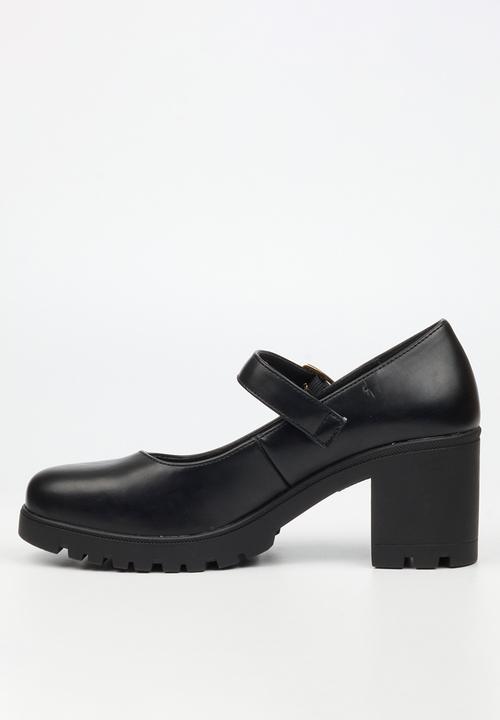 Miss Black - Crave 8 mary jane chunky block heel - black