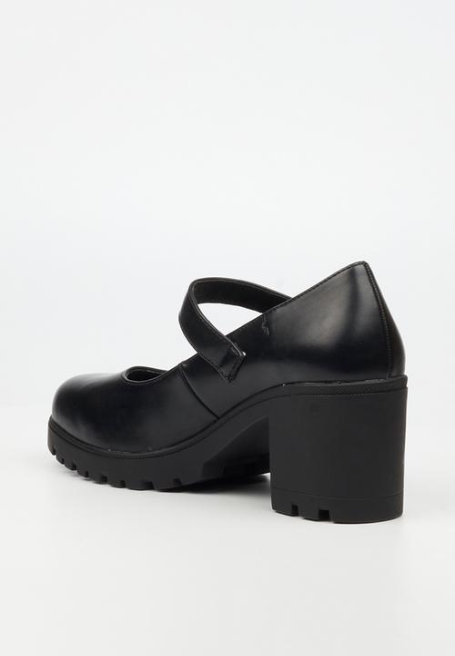 Miss Black - Crave 8 mary jane chunky block heel - black
