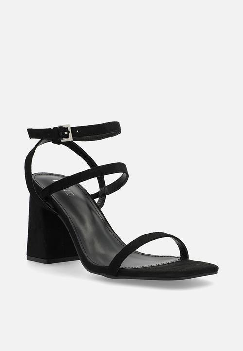 Raid London - Jeeya block ankle strap heel - black 