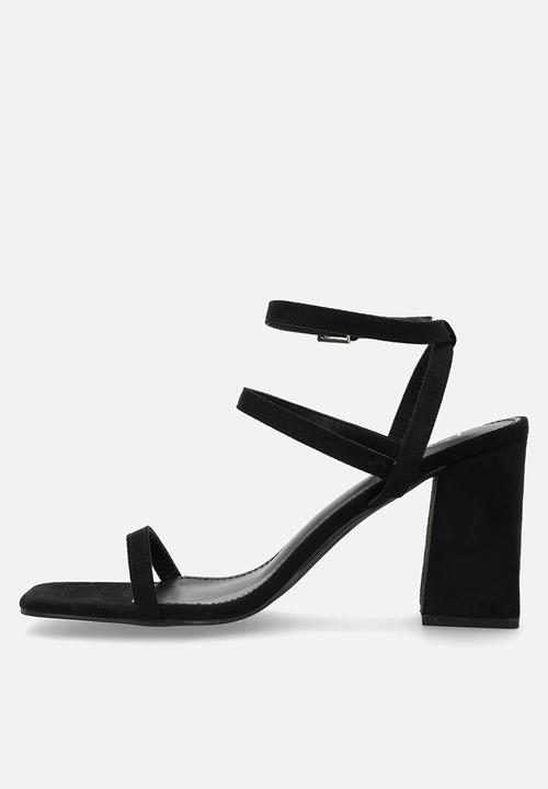 Raid London - Jeeya block ankle strap heel - black 