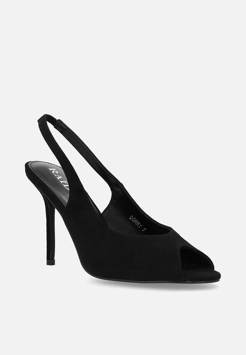 Raid London - Dorry stiletto slingback heel - black suede