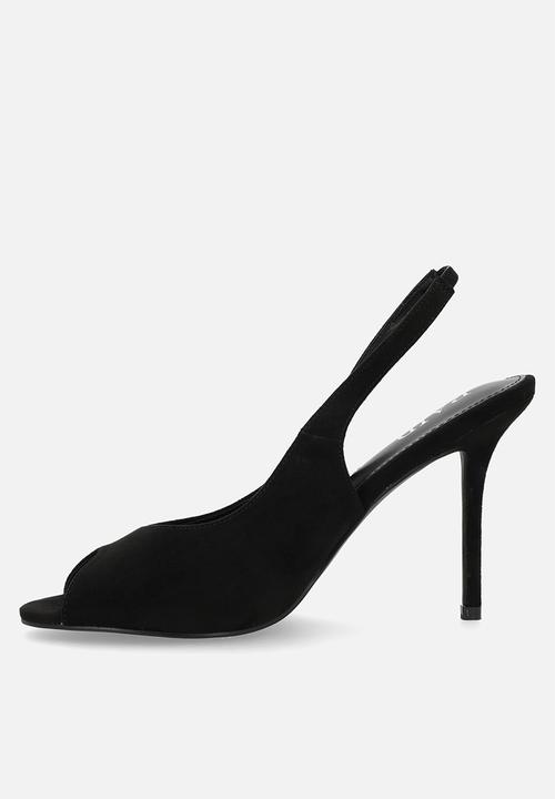 Raid London - Dorry stiletto slingback heel - black suede
