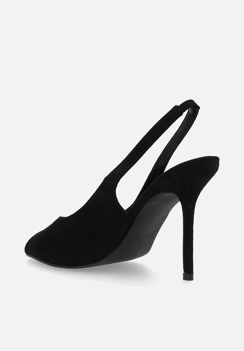 Raid London - Dorry stiletto slingback heel - black suede