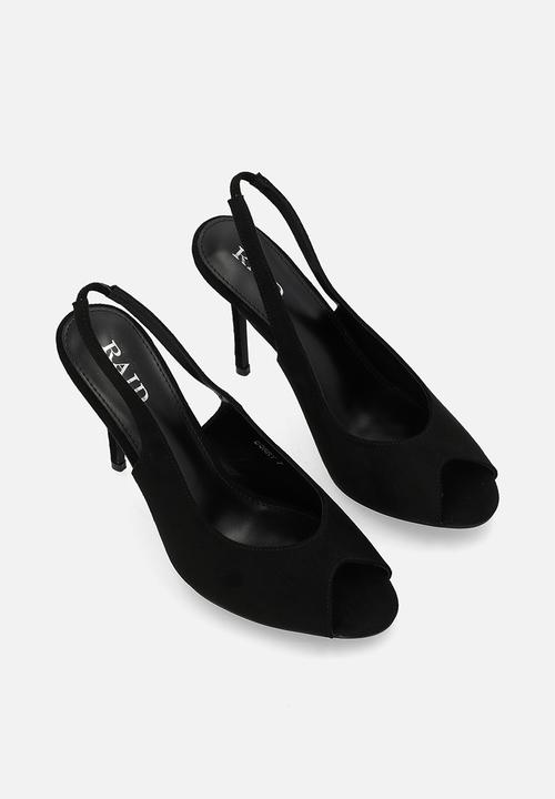 Raid London - Dorry stiletto slingback heel - black suede