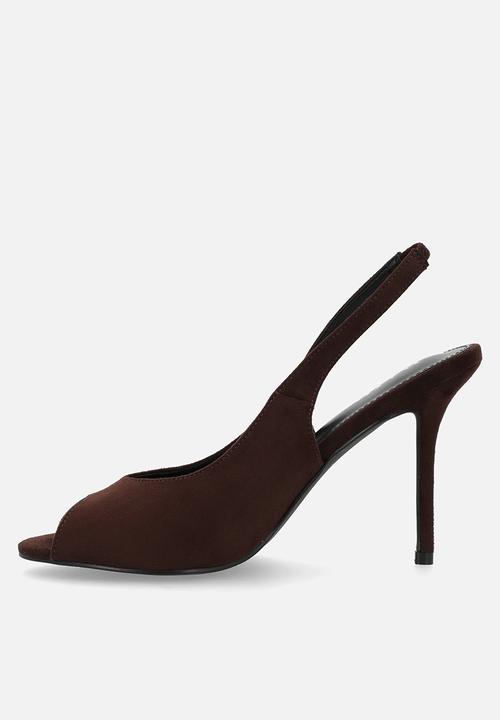 Raid London - Dorry stiletto slingback heel - brown suede
