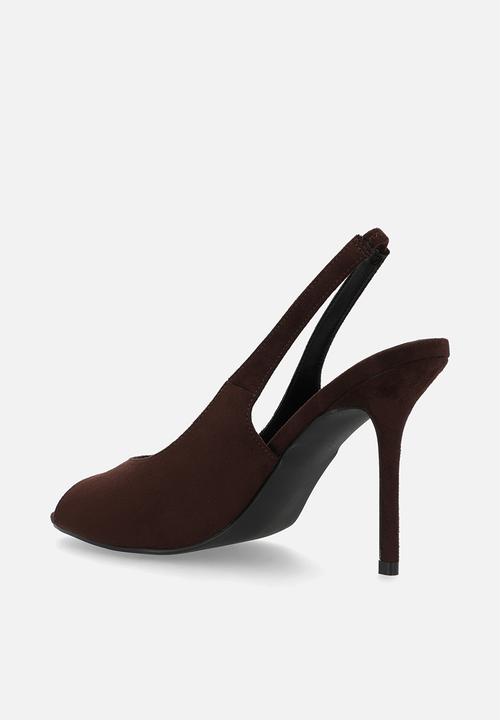 Raid London - Dorry stiletto slingback heel - brown suede