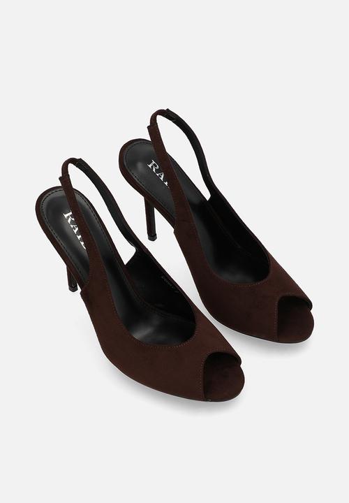 Raid London - Dorry stiletto slingback heel - brown suede