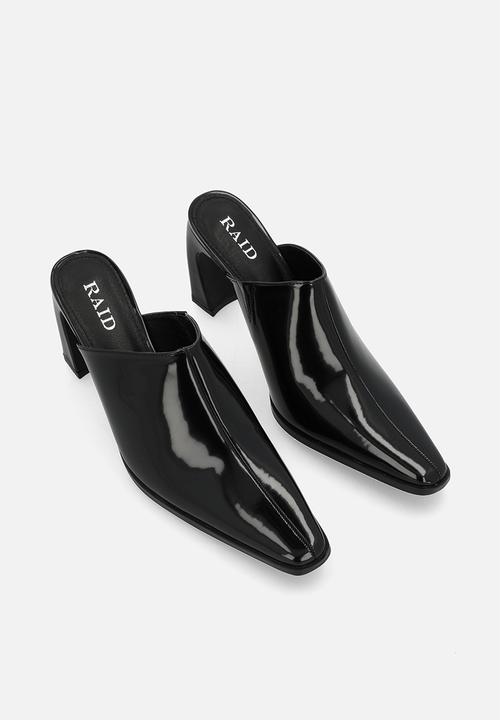 Raid London - Hania block mule heel - black box pu