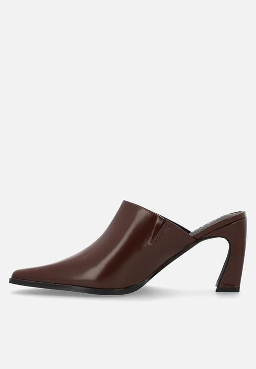 Raid London - Hania block mule heel - brown box pu
