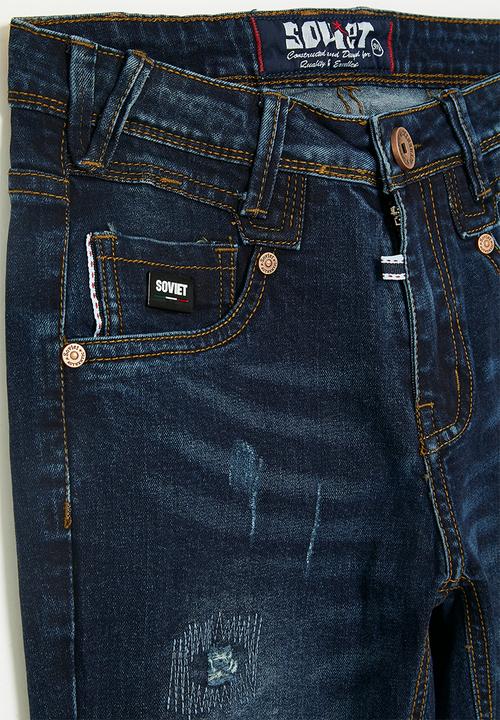 SOVIET - Boys skinny fashion denim - dk indigo