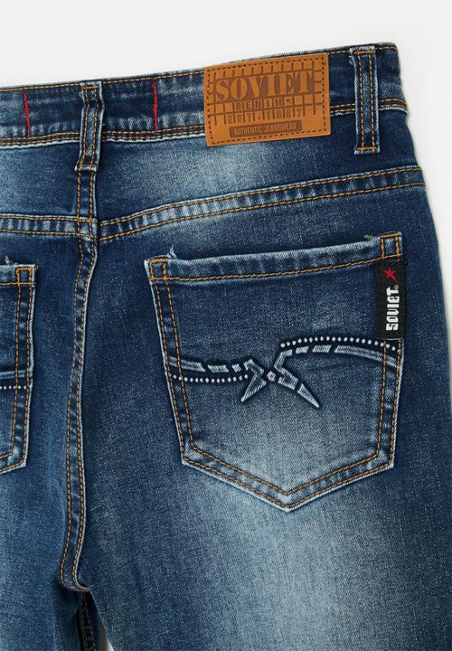 SOVIET - Boys skinny fashion denim - dk indigo
