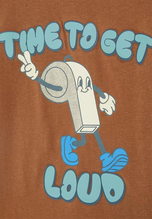 Cotton On - Jonny Short Sleeve Graphic Print Tee - chestnut/whistle