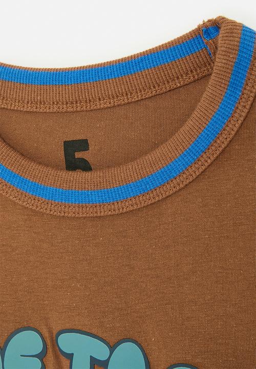 Cotton On - Jonny Short Sleeve Graphic Print Tee - chestnut/whistle