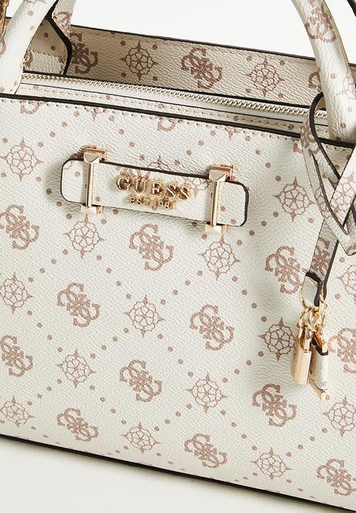 GUESS - Carrie Logo Girlfriend Satchel - Vanilla